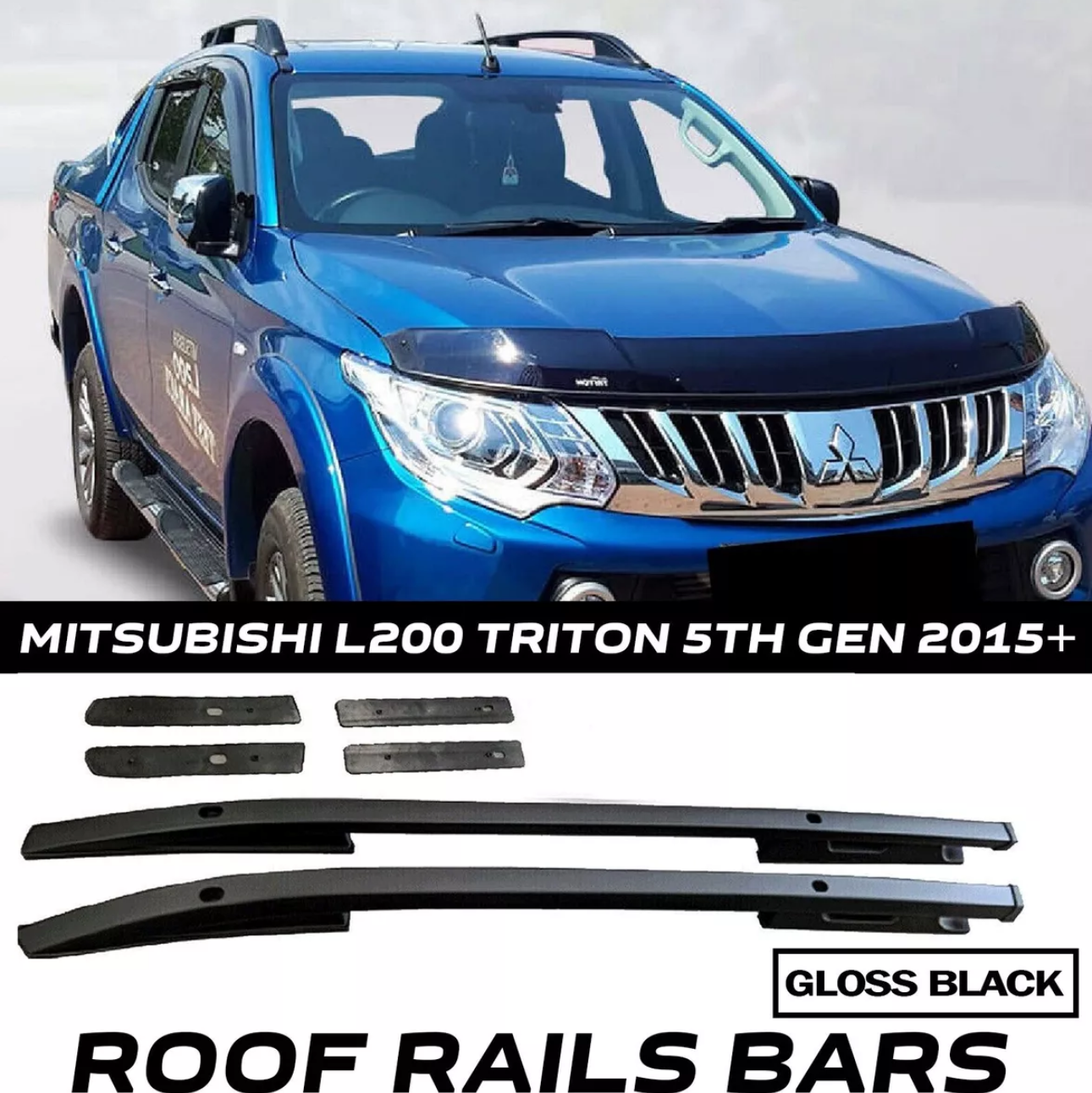 L200 Series 5 Aluminium Roof Bar + FREE Light Bar Package